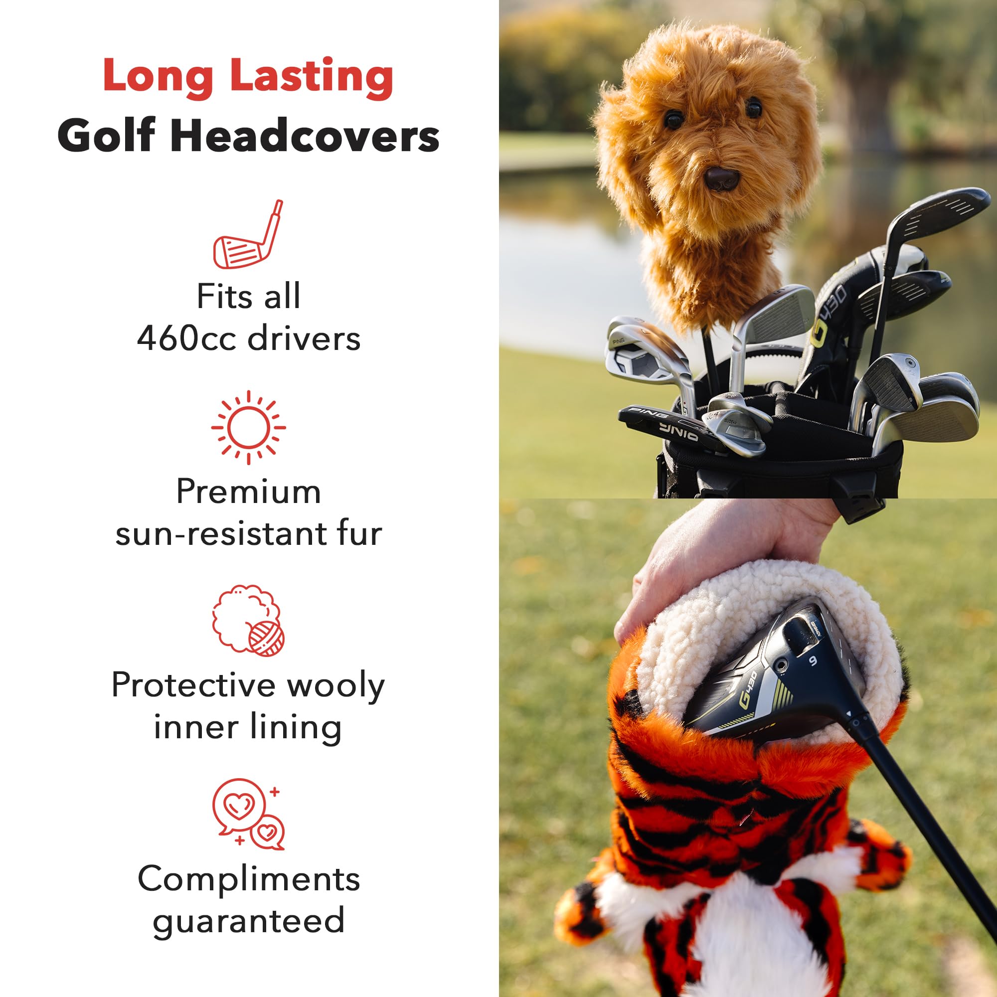 Daphne’s Bobcat Driver Headcover | Premium Driver Headcovers | Funny Golf Club Covers | Stylish Protection for Your Clubs | Men's Golf Gear | Driver Headcover for Men and Women