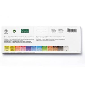 Winsor & Newton Cotman Watercolor Paint Set, 12 Colors, 8ml (0.27-oz) Tubes