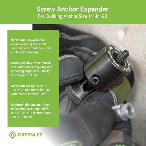 Greenlee 868 Screw Anchor Expander for Caulking Anchor Size 1/4-20