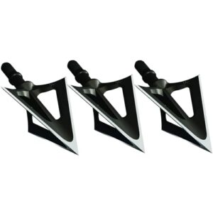 G5 Montec CS Archery Hunting Durable Sharp Fixed Blades Carbon Steel 100 Grain 1 1/16" Cutting Diameter Screw-In Broadheads for Bow Arrows - Pack of 3