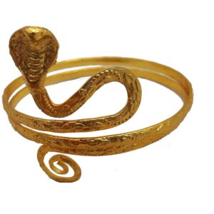 Gold Tone Metal Upper Arm Snake Bracelet Adjustable