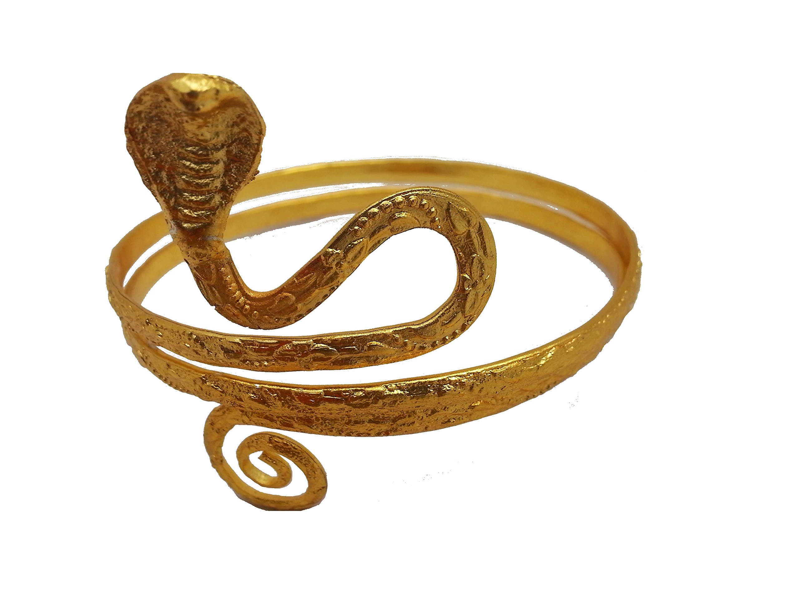 Gold Tone Metal Upper Arm Snake Bracelet Adjustable