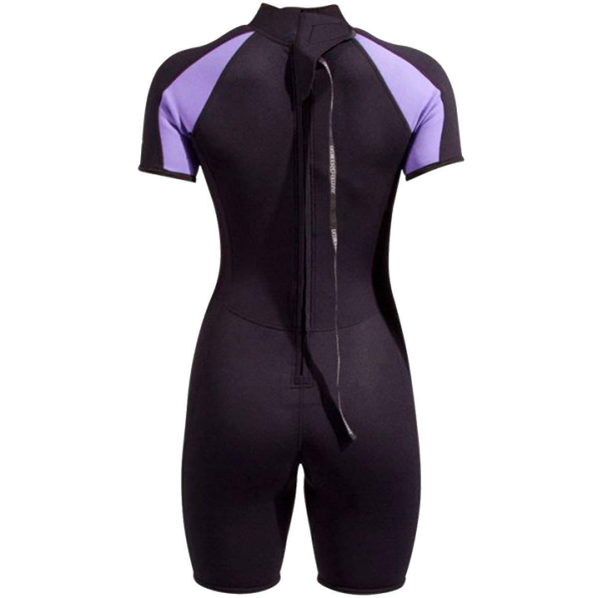 NeoSport 3mm Women's Neoprene Shorty Scuba Wetsuit-Black/Lavender-8