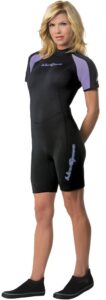 neosport 3mm women's neoprene shorty scuba wetsuit-black/lavender-8