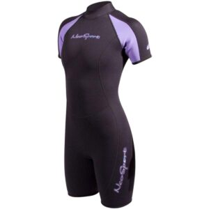 NeoSport 3mm Women's Neoprene Shorty Scuba Wetsuit-Black/Lavender-8