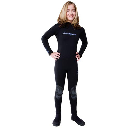 NeoSport Wetsuits Junior Premium Neoprene 3mm Junior Full Suit, Black, 12 - Diving, Snorkeling & Wakeboarding