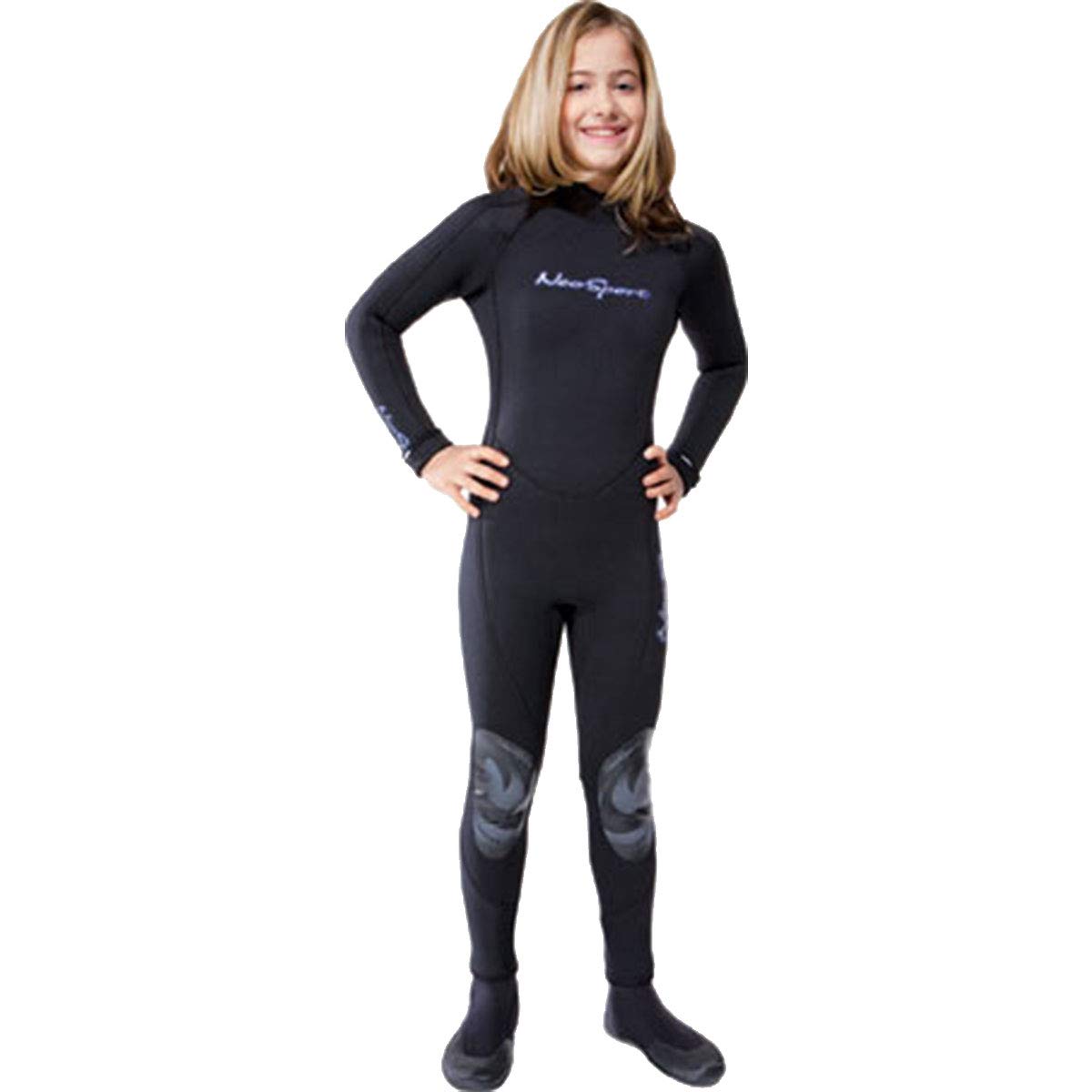 NeoSport Wetsuits Junior Premium Neoprene 3mm Junior Full Suit, Black, 12 - Diving, Snorkeling & Wakeboarding