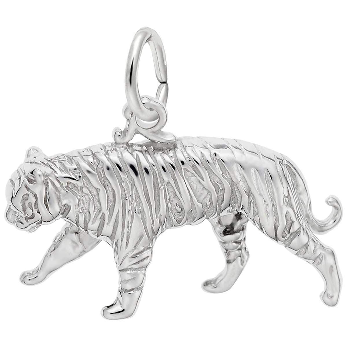 Rembrandt Charms Tiger Charm, Sterling Silver