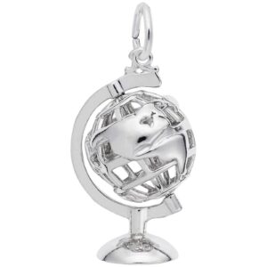 rembrandt charms globe charm, sterling silver