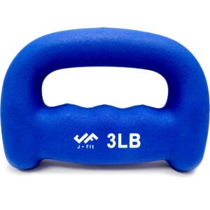 jfit neoprene d-grip dumbbell weight, 3lb, 3 pound