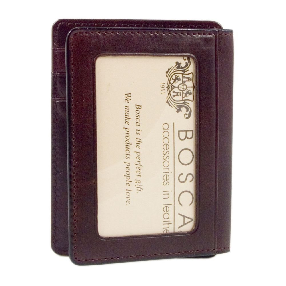 Bosca Old Leather Collection - Front Pocket Wallet Dark Brown Leather One Size