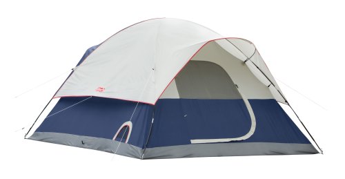 Coleman Elite Sundome Camping Tent with LED Lights, Weatherproof 6-Person Tent with Included Rainfly & Frame that can Withstand 35 MPH Winds, Built-In LED Lighting System with 3 Brightness Settings