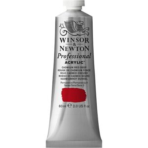 Winsor & Newton Professional Acrylic Paint, 60ml (2-oz) Tube, Cadmium Red Deep