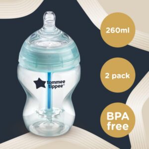 Tommee Tippee Closer to Nature 260 ml/9fl oz Anti-Colic Plus Feeding Bottles ...