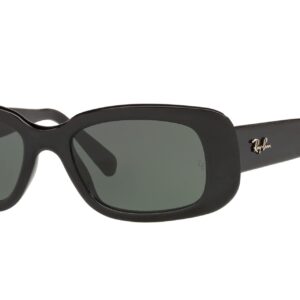 Ray-Ban Women's RB4122 Square Sunglasses, Black/Green, 50 mm