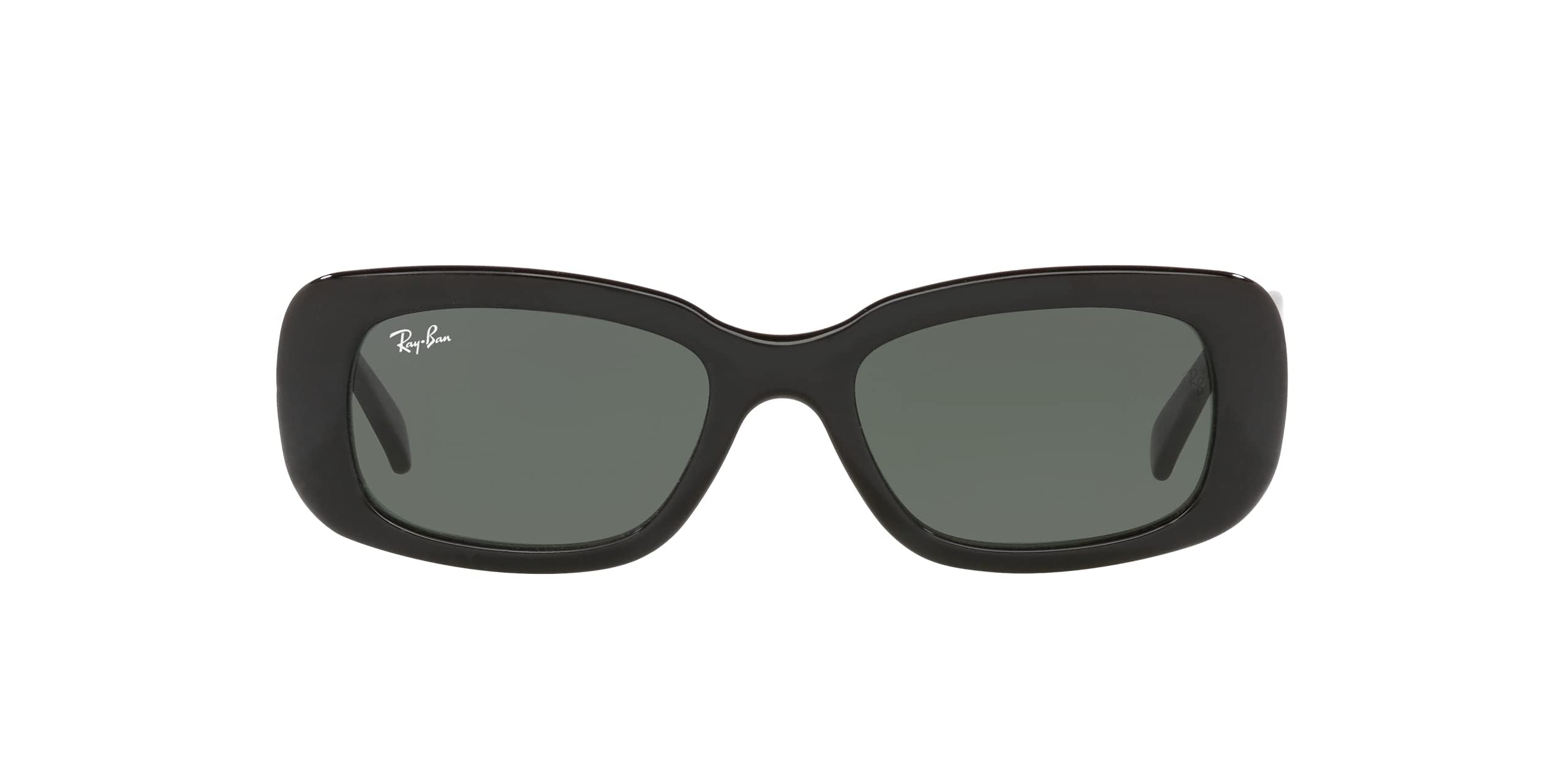 Ray-Ban Women's RB4122 Square Sunglasses, Black/Green, 50 mm