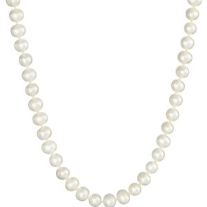 Sterling Silver White Freshwater Cultured A Quality Pearl Necklace (6.5-7mm), 18"