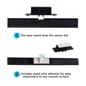 EQINI USB Sensor Bar for Wii, Replacement USB Wired Infrared Ray Sensor Bar for Wii, Wii U, and PC, includes Stand, Black (usb interface