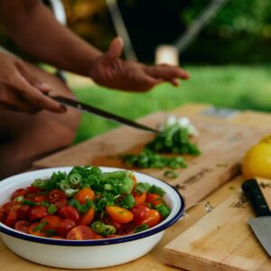 Snow Peak Folding Cutting Board and Knife Set, Chopping Block for Kitchen to Camp