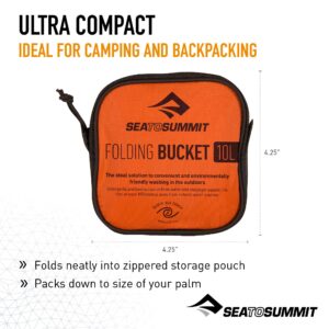 Sea to Summit Folding Bucket, Collapsible Camp Kitchen Bucket, 10 Liter