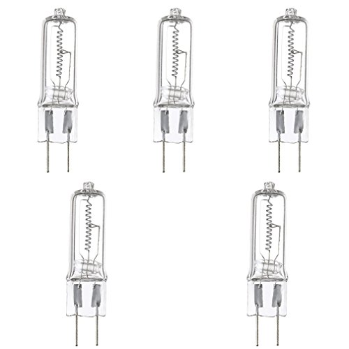 Anyray A1708Y 5-Bulbs 75 Watt G8 75W Halogen T4 Light Bulbs 110V-130V GY8.6 75Watt Base