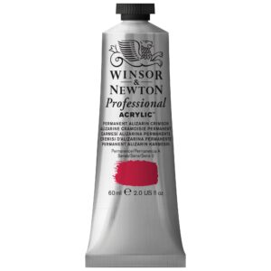 winsor & newton professional acrylic paint, 60ml (2-oz) tube, permanent alizarin crimson