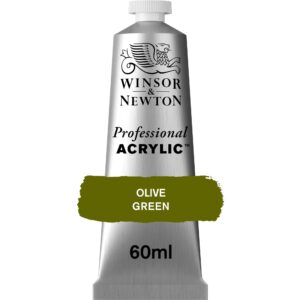 winsor & newton professional acrylic paint, 60ml (2-oz) tube, olive green