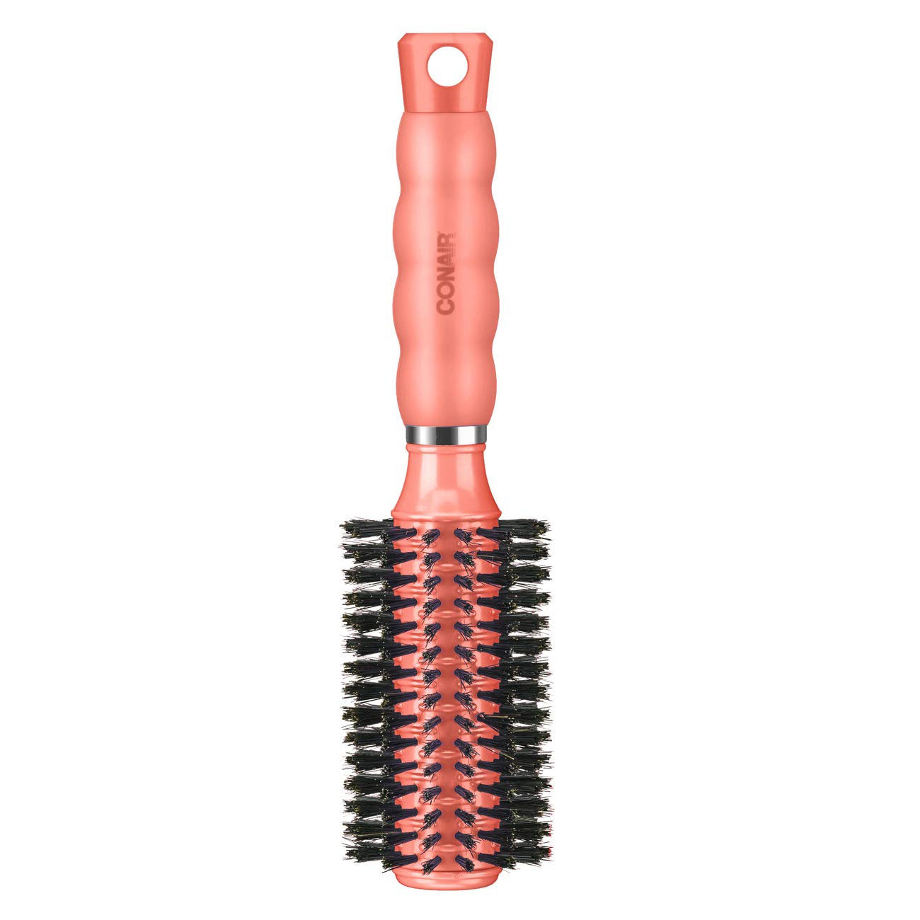 Conair Hair Brush with Boar Bristle, Gel Grips, Round, Medium, Colors May Vary