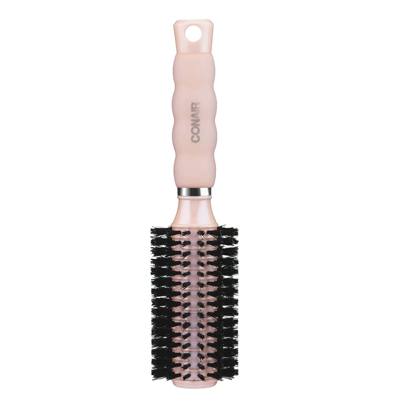 Conair Hair Brush with Boar Bristle, Gel Grips, Round, Medium, Colors May Vary