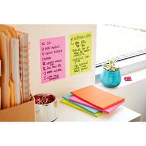 Post-it Super Sticky Lined Notes, 4 Sticky Note Pads, 4 x 6 in., School Supplies, Office Products, Sticky Notes for Vertical Surfaces, Monitors, Walls and Windows, Energy Boost Collection