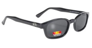 pacific coast original kd's polarized biker sunglasses (black frame/dark grey lens)