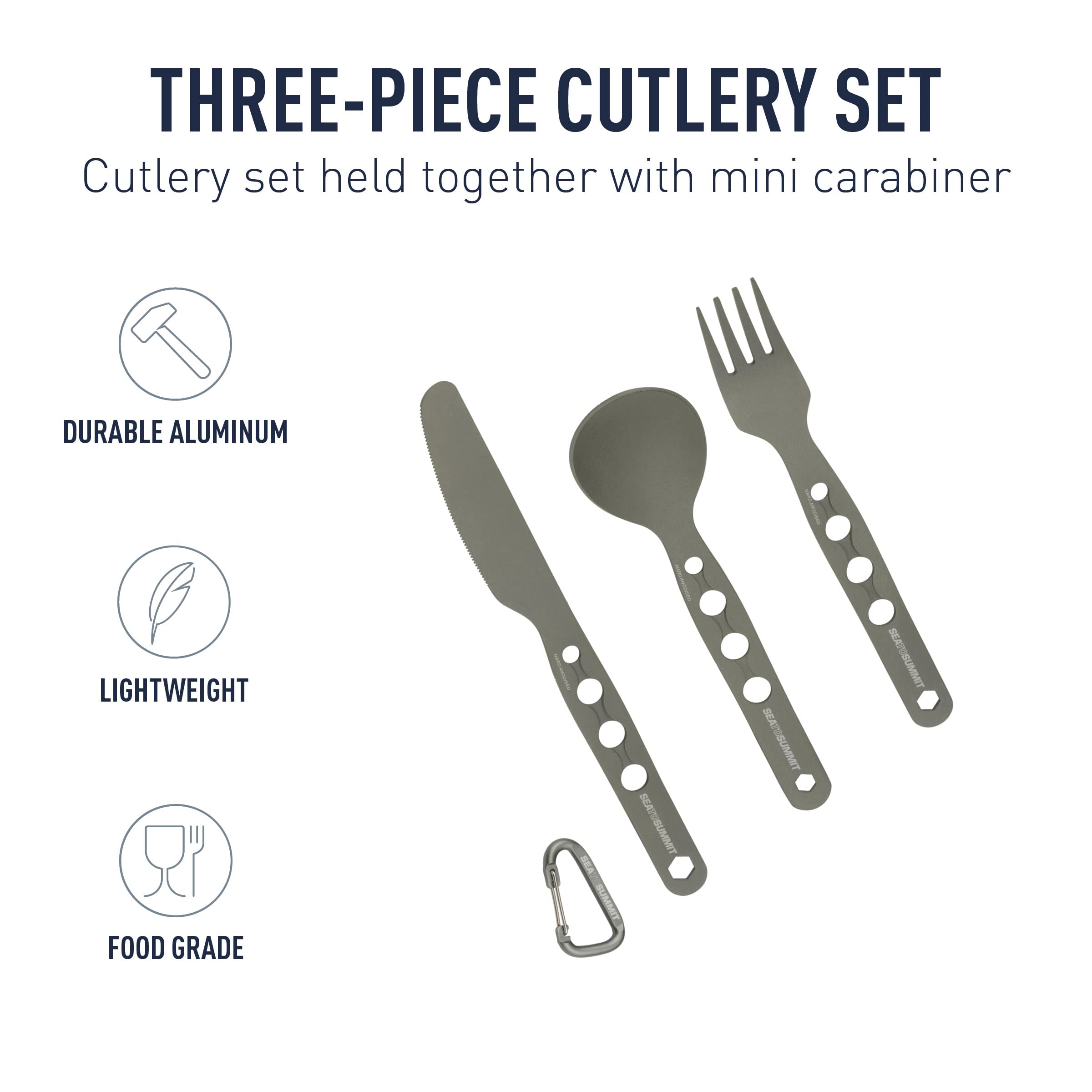 Sea to Summit Alpha Set Camping Cutlery Set with Knife, Fork, and Spoon