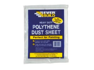 everbuild heavy duty polythene dust sheet, 12 ft x 9 ft (3.6 m x 2.7 m)