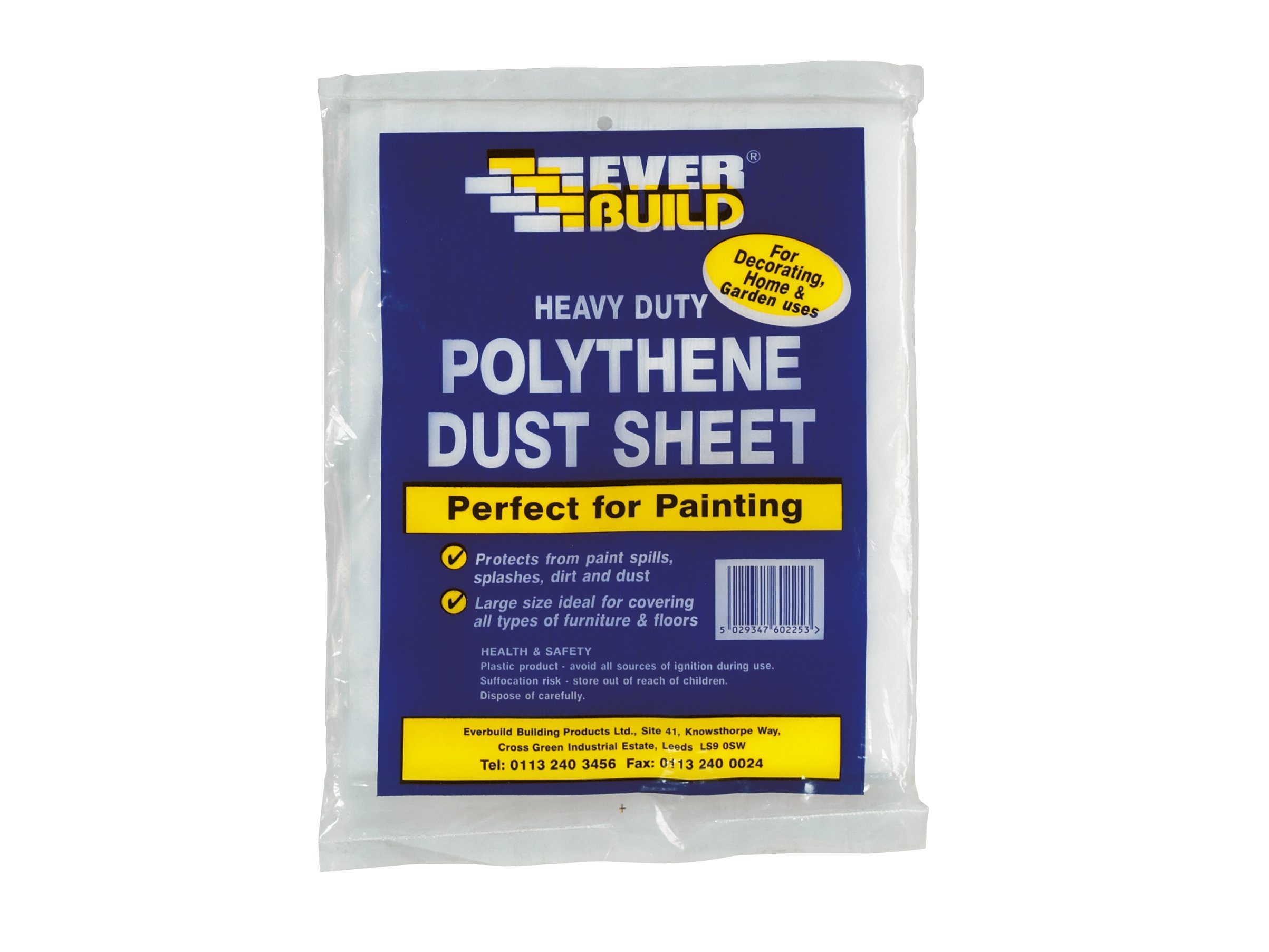 Everbuild Heavy Duty Polythene Dust Sheet, 12 ft x 9 ft (3.6 m x 2.7 m)