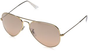 ray-ban rb 3025 aviator sunglasses (55 mm, 001/51 arista crystal/gradient brown)