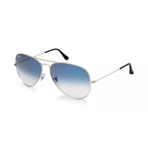 ray-ban rb 3025 aviator sunglasses (58 mm, 003/3f silver crystal white/gradient blue)