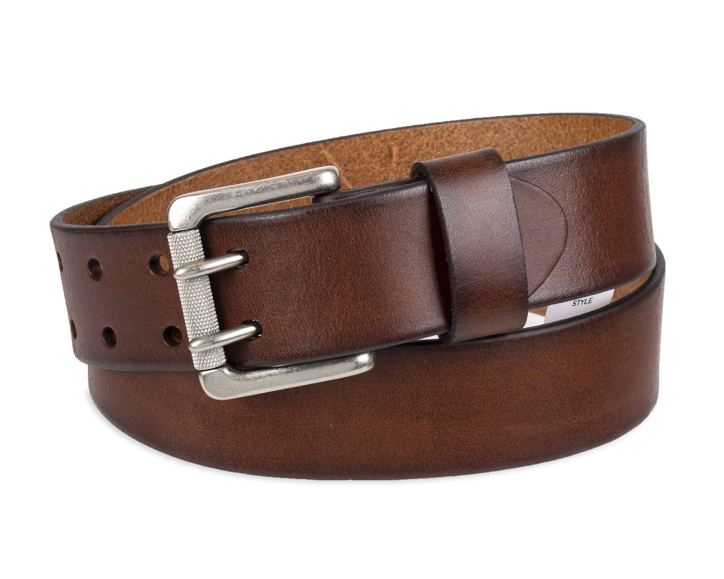 Levi's Men's Double Prong Casual Belt, Brown Rivets, 38