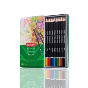 derwent academy colouring 12 tin