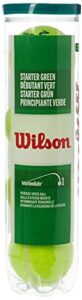 wilson tennis balls, starter play green, 4-pack can, yellow, for children and teens, wrt137400