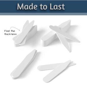 60 Plastic Collar Stays for Men's Dress Shirts - Dress Shirt Collar Inserts Collar Tabs in 4 Sizes- Plastic Collar Stays for Men with Collar Stay Holder