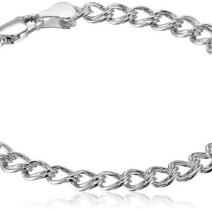 Amazon Essentials Sterling Silver Double-Link Chain Bracelet, 7" (previously Amazon Collection)