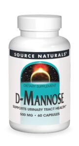 source naturals d-mannose, potent urinary tract & bladder health support*, 500mg - 60 capsules