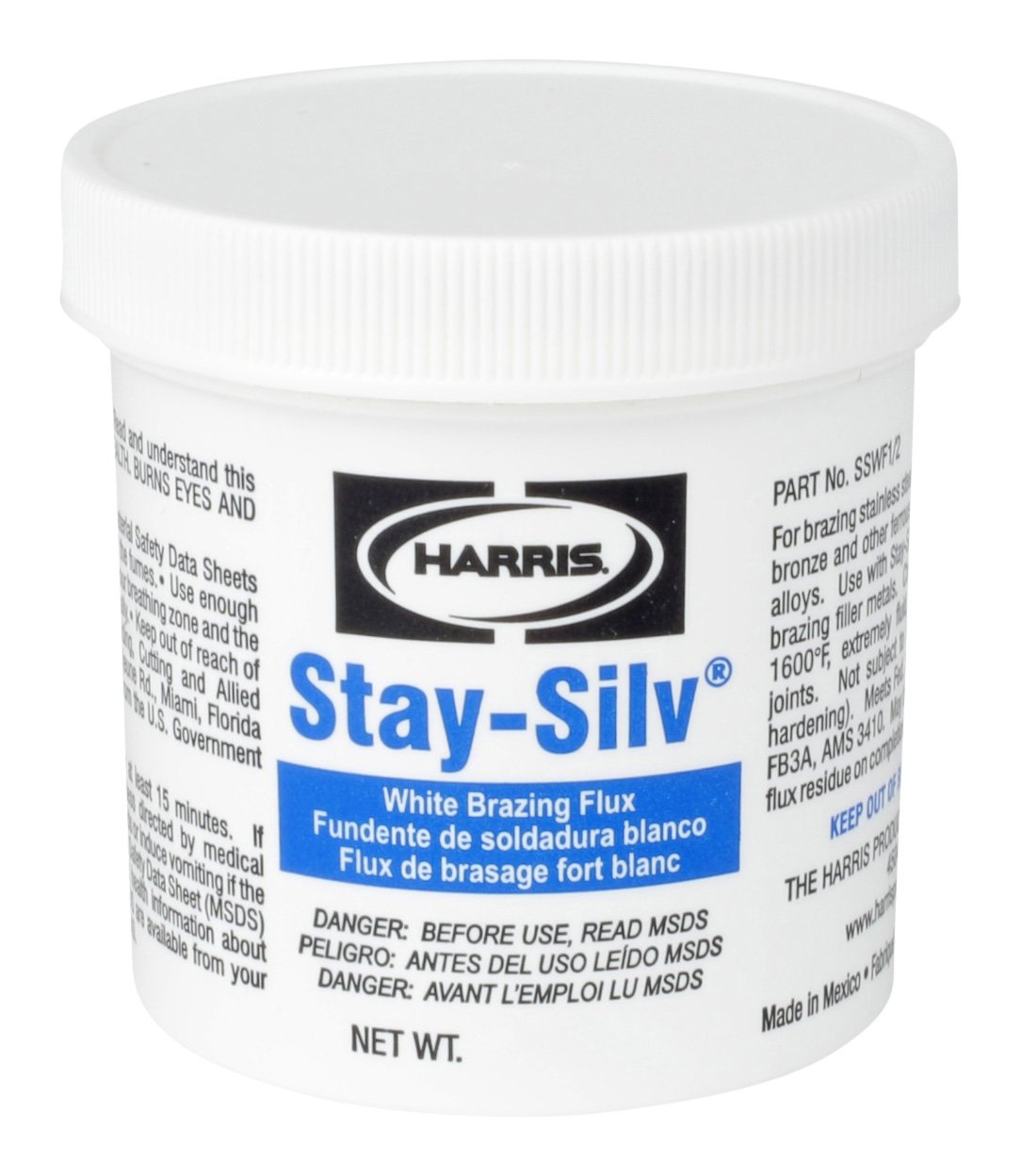 Harris SSWF1 Stay Silv Brazing Flux, 1 lb. Jar, White