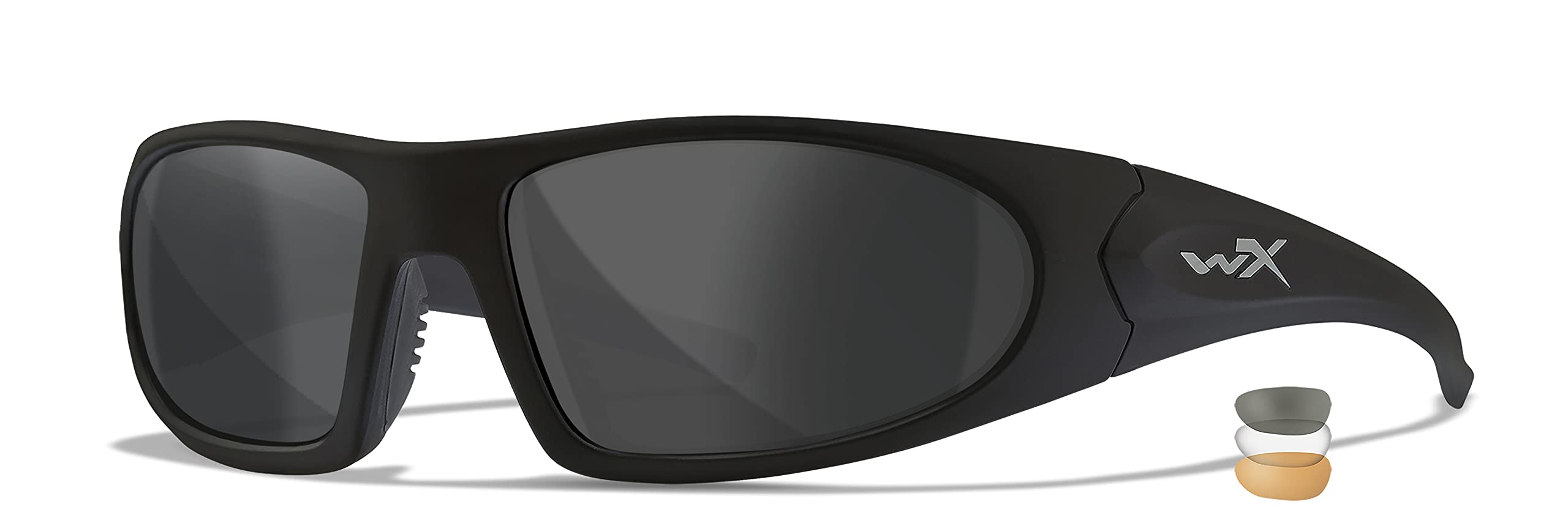 Wiley X Romer 3 Sunglasses - Matte Black/Smoke Grey/Clear/Light Rust, Medium/Large