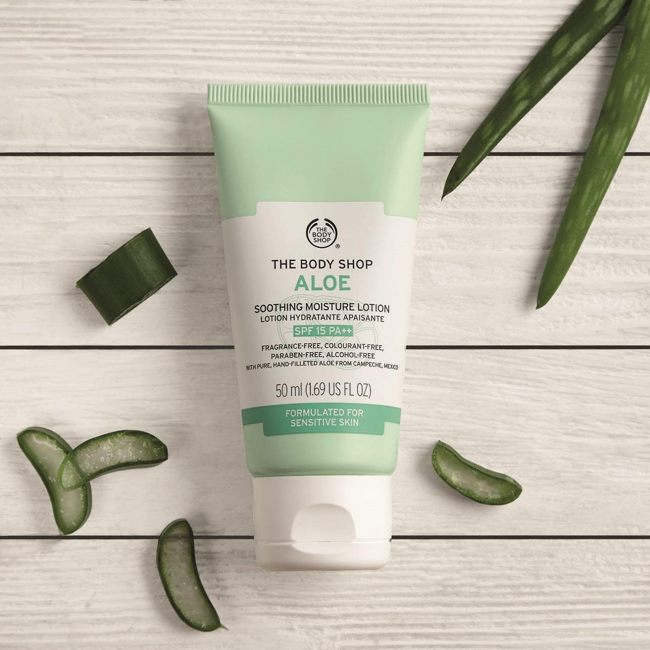 The Body Shop Aloe Soothing Moisture Lotion SPF 15, 1.7 Fl Oz