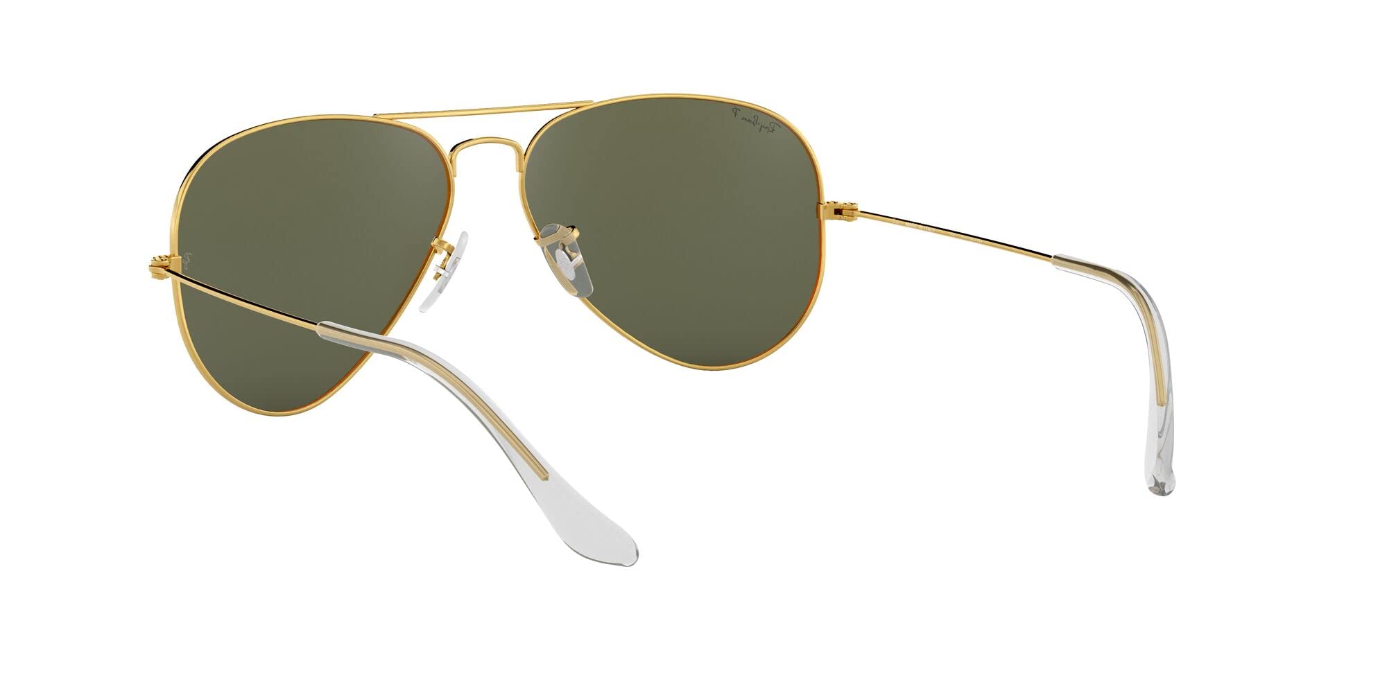 Ray-Ban RB3025 Classic Aviator Sunglasses, Gold/Green Polarized, 55 mm