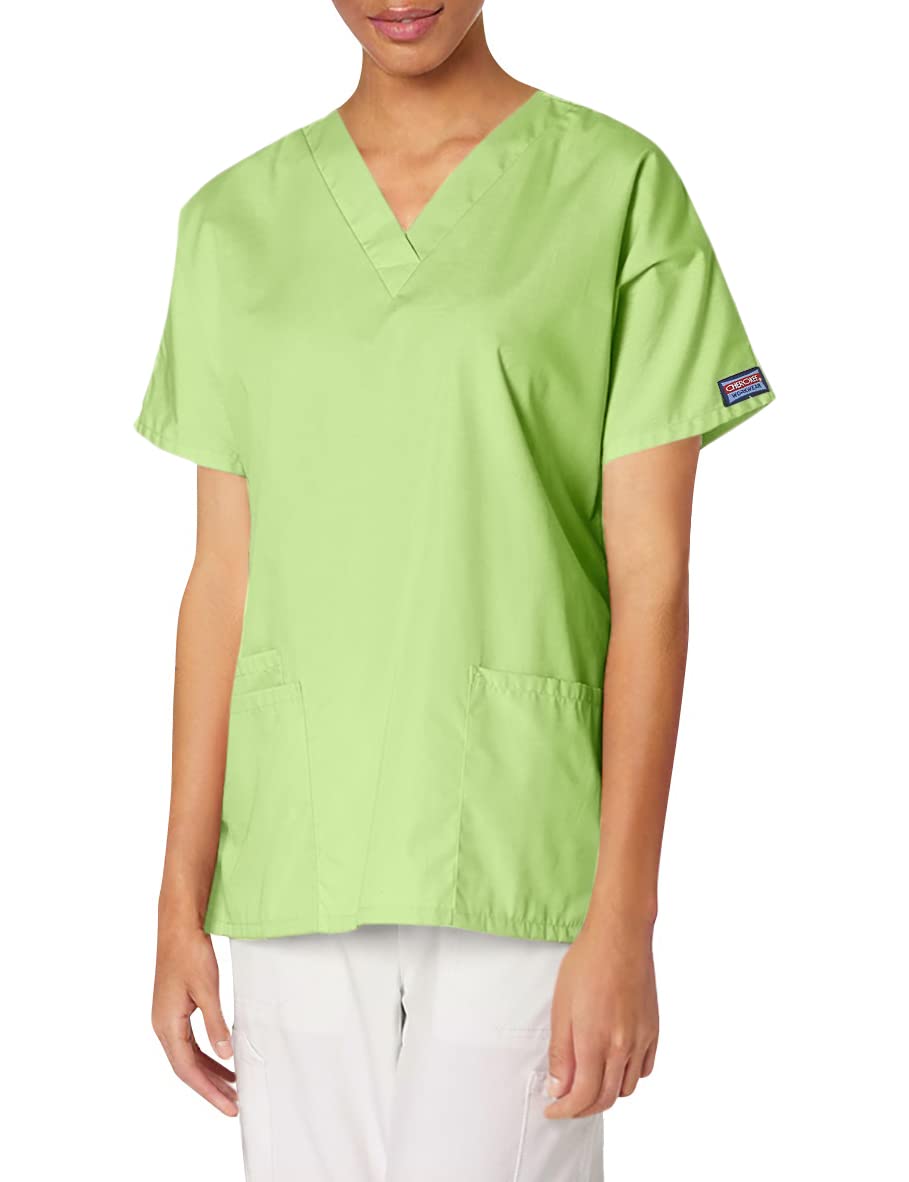 Cherokee Women's V Neck Scrubs Shirt, Lime Green, XXX-Large