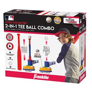 Franklin Sports Kids Teeball Tee - 2-in-1 Super Star Batter - Youth Baseball and Teeball Batting Tee + Pitching Machine - Perfect Kids + Toddlers Toy Set