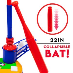 Franklin Sports Kids Teeball Tee - 2-in-1 Super Star Batter - Youth Baseball and Teeball Batting Tee + Pitching Machine - Perfect Kids + Toddlers Toy Set