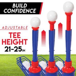 Franklin Sports Kids Teeball Tee - 2-in-1 Super Star Batter - Youth Baseball and Teeball Batting Tee + Pitching Machine - Perfect Kids + Toddlers Toy Set